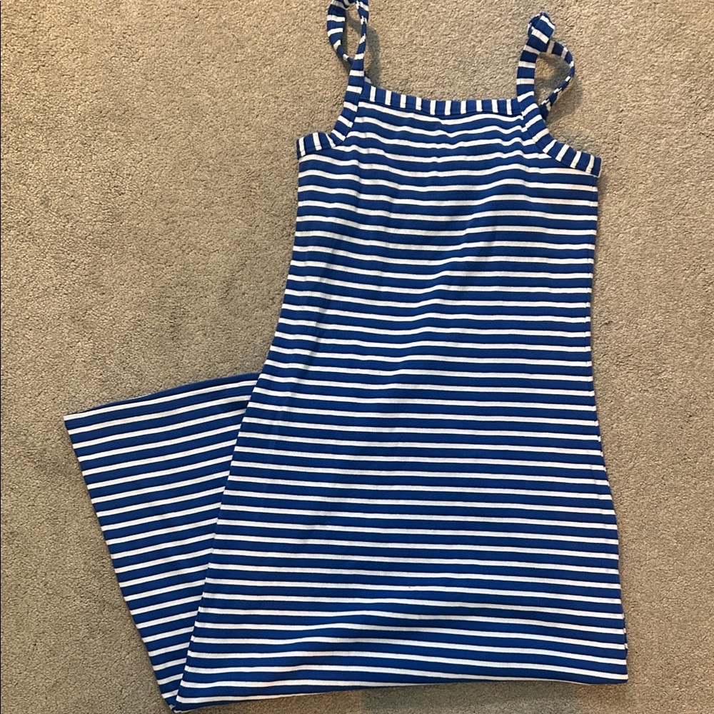 LOFT Royal Blue and White Striped Dress